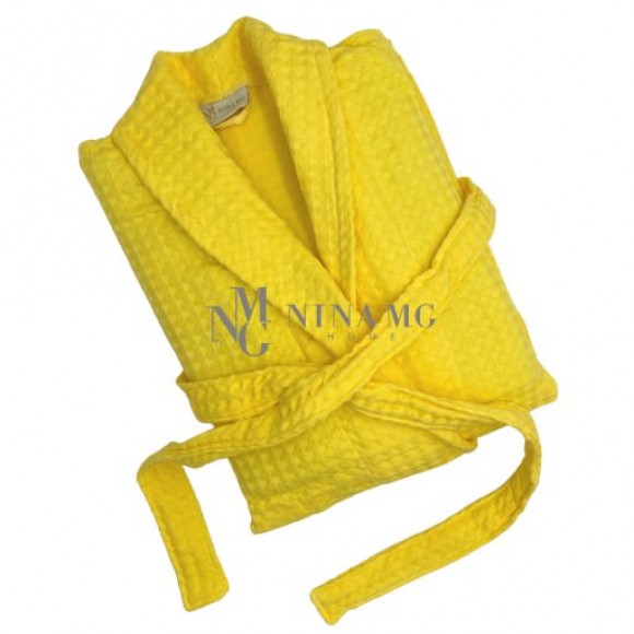 Nina MG Bath robe - Waffle / Yellow
