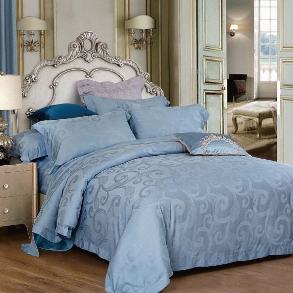 Nina MG Bed Sheet Set - Harper / Steel Blue