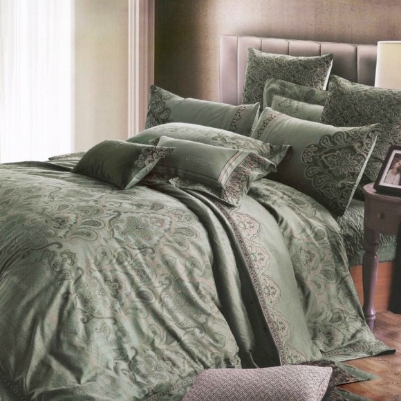 Nina MG Quilt Cover Set - Emerald / Green