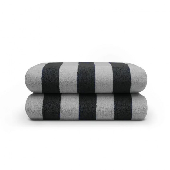 Nina MG Pool Towel - Black / Lg Gray
