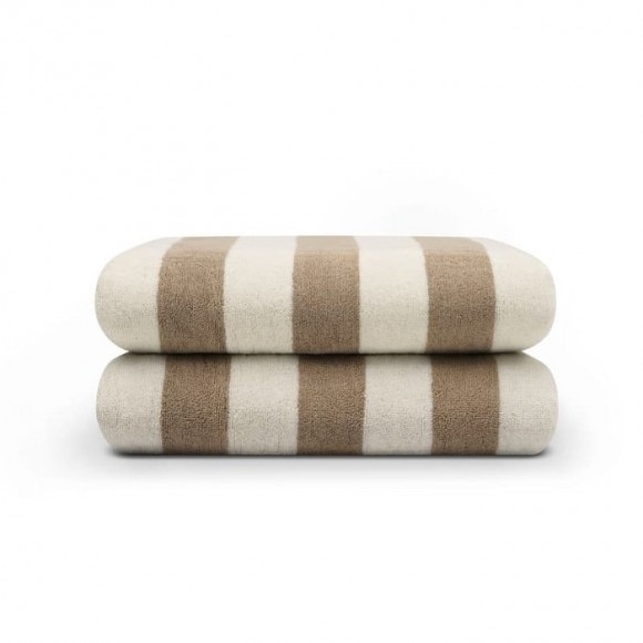 Nina MG Pool Towel - Cream / Md Brown