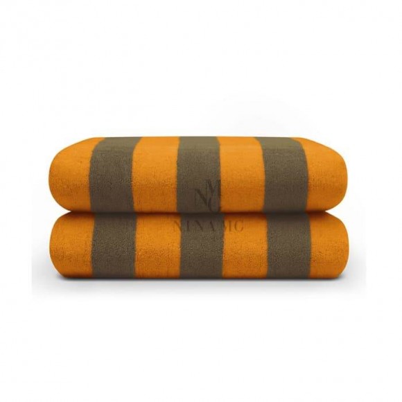 Nina MG Pool Towel - Brown / Orange