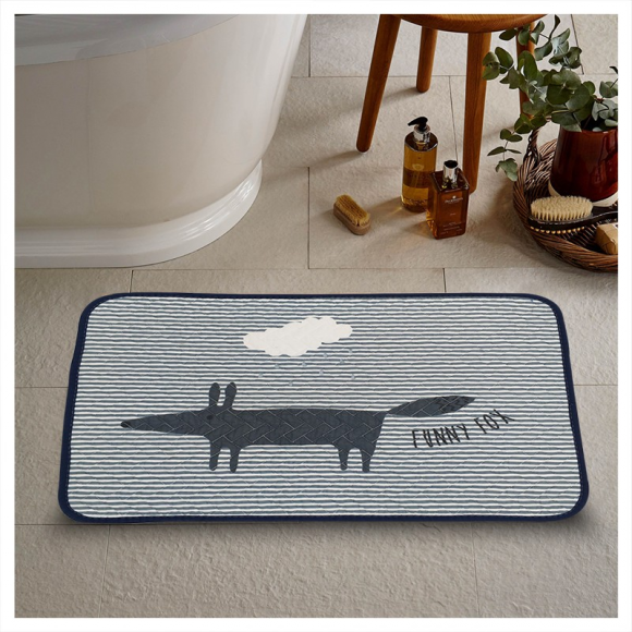 Tomomi Bath Mat - Blue Fox
